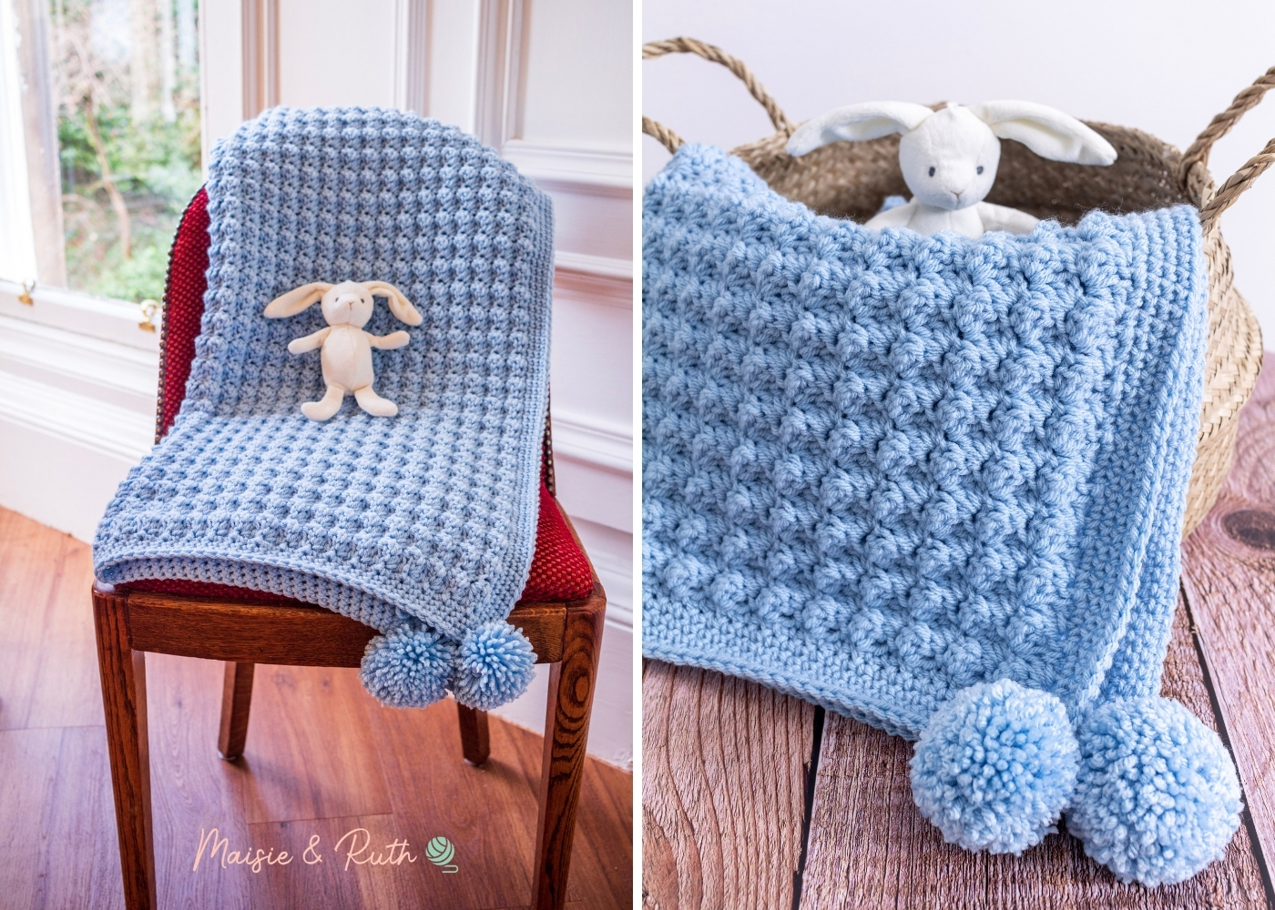Easy Crochet Baby Blanket (The Barclay Baby Blanket) - Maisie and Ruth